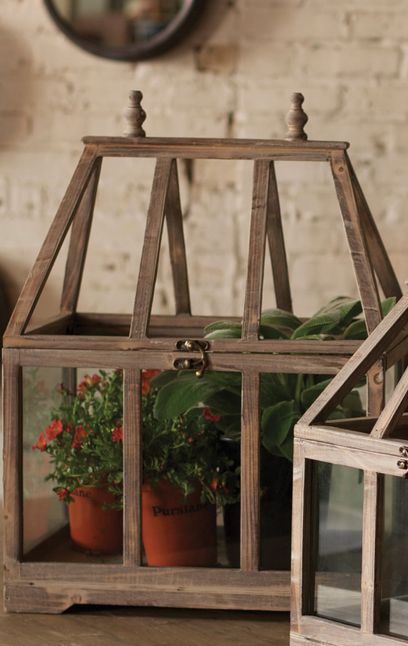 Wood and Glass Terrarium - Lg