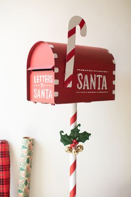 Painted Metal Christmas Mailbox