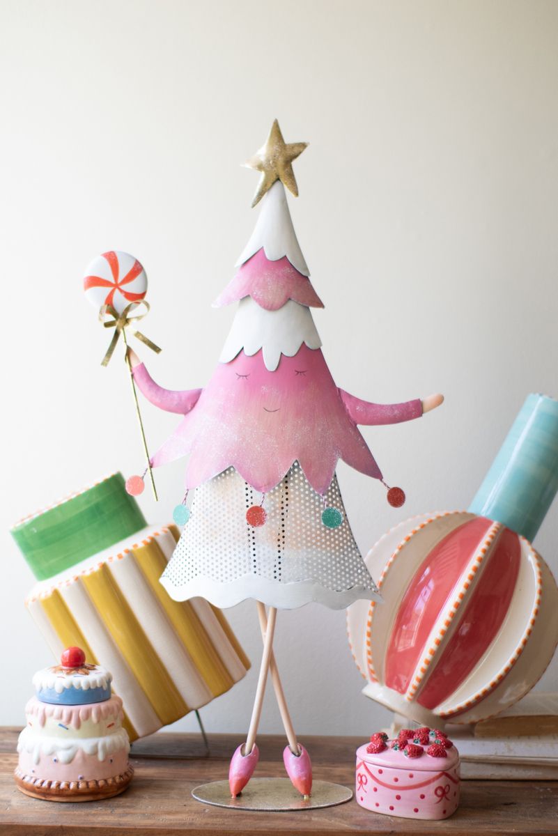 Painted Metal Dancing Christmas Tree - Sm Painted Metal Dancing Christmas Tree - Sm