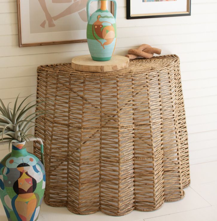 Ripple Seagrass Demi-Lune Table