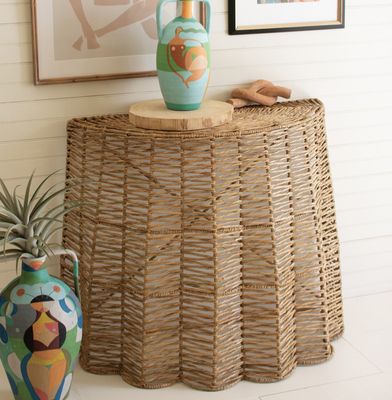 Ripple Seagrass Demi-Lune Table