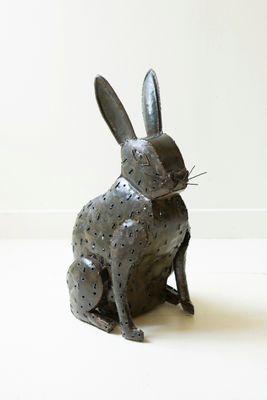 Rustic Iron Rabbit Luminary