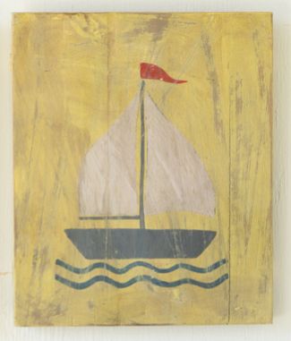 Painted Wood Coastal Wall Art - Yellow