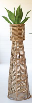 Seagrass and Iron Planter Tower - Lg