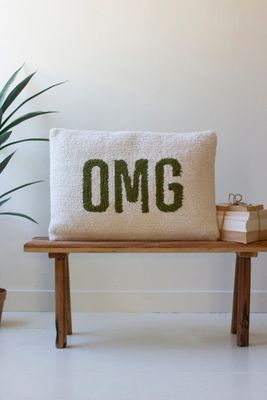 Omg Hand-Hooked Pillow
