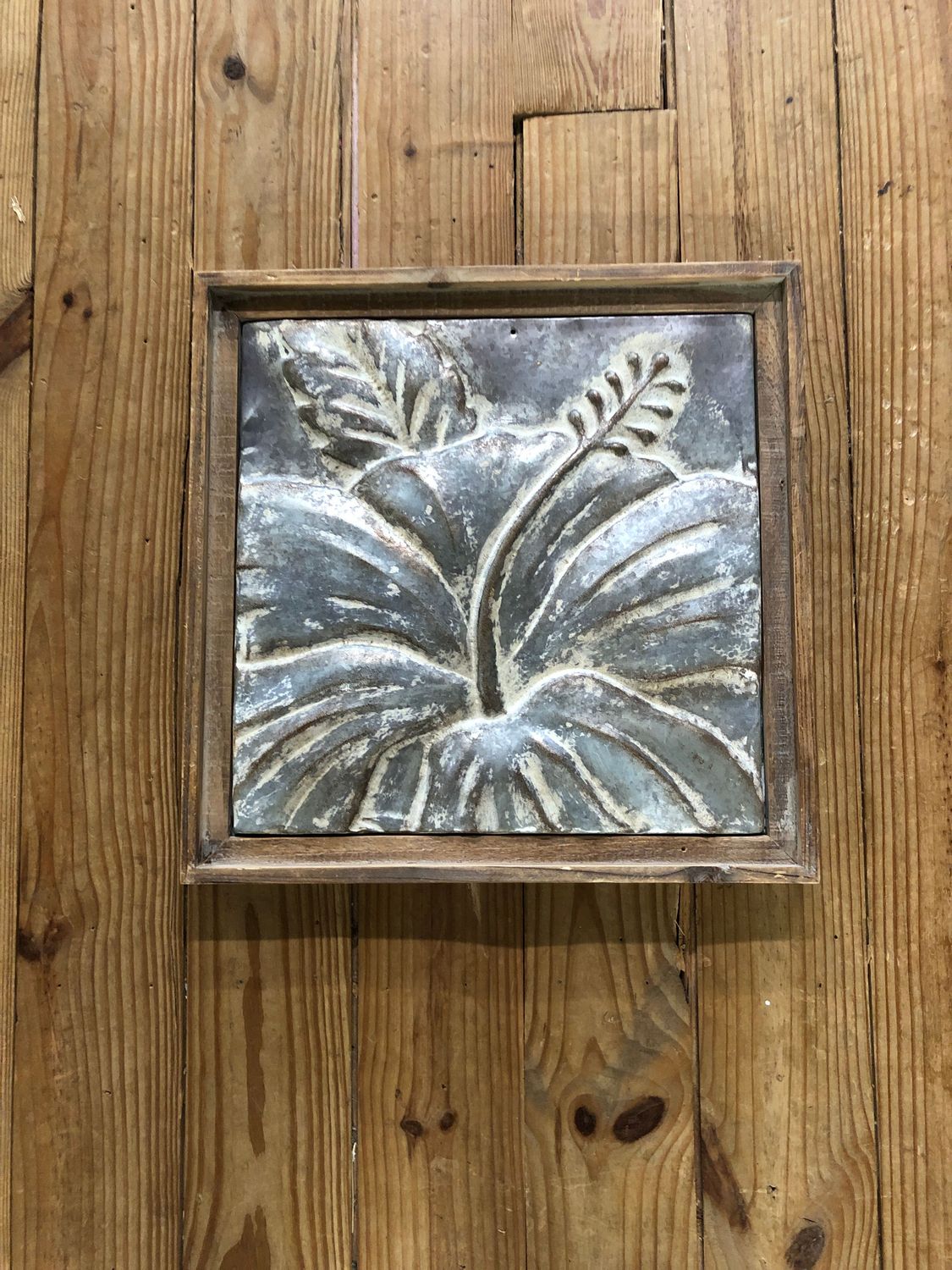 Framed Tropical Pressed Metal Tile IV Framed Tropical Pressed Metal Tile IV