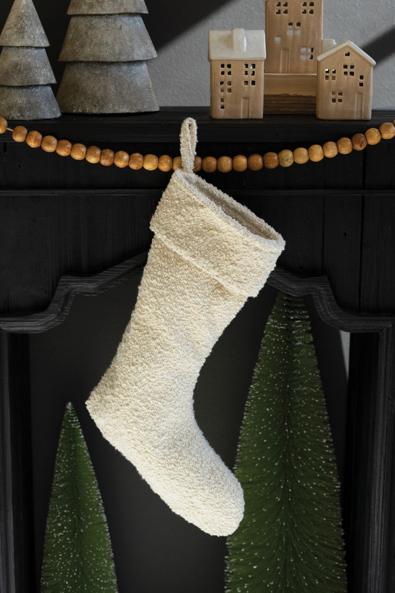 White Boucle Christmas Stocking White Boucle Christmas Stocking