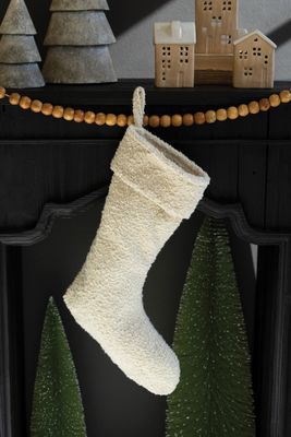 White Boucle Christmas Stocking White Boucle Christmas Stocking