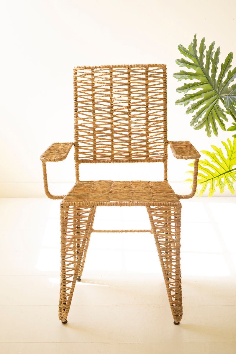 Iron and Seagrass Arm Chair #2