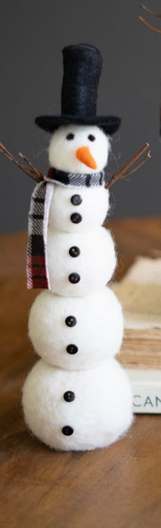 Felt Snowmen w/Hat - Sm Felt Snowmen w/Hat - Sm