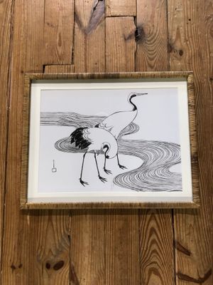Framed Shore Bird Print Under Glass I