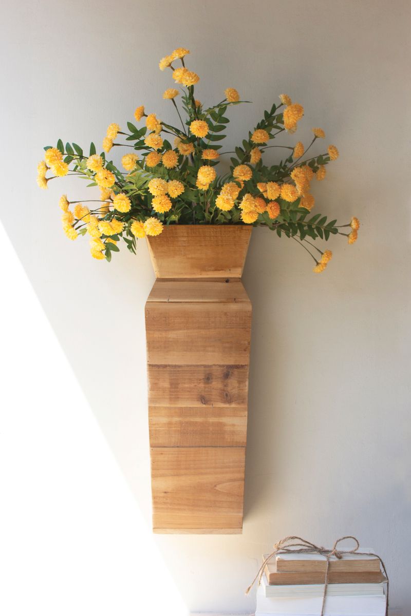 Recycled Wood Table Top/Wall Vase - Natural