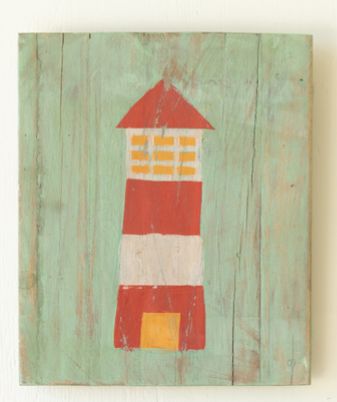 Painted Wood Coastal Wall Art - Green