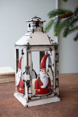 Recycled Iron Santa Lantern
