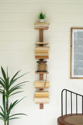 Acacia Wood Six Tiered Vertical Shelf