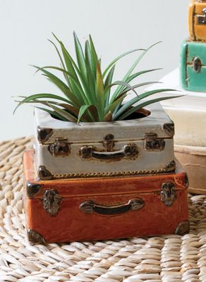 Ceramic Suitcases Planter -Sm