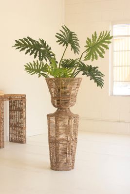Tall Iron &amp; Seagrass Urn