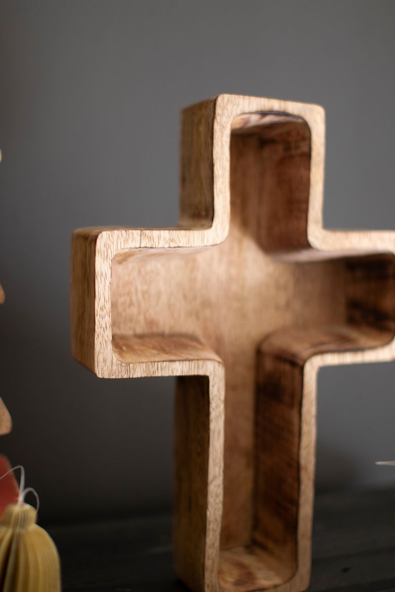 Wooden Christmas Cross Bowl Wooden Christmas Cross Bowl