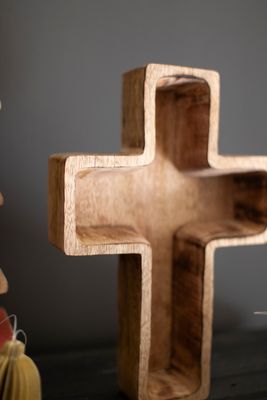 Wooden Christmas Cross Bowl