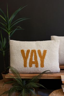 Yay Hand-Hooked Pillow