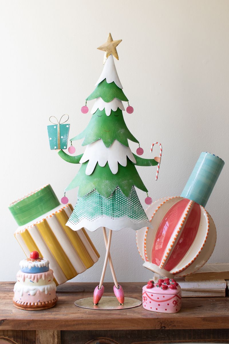 Painted Metal Dancing Christmas Tree - Lg Painted Metal Dancing Christmas Tree - Lg