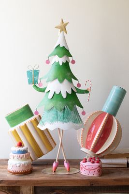 Painted Metal Dancing Christmas Tree - Lg