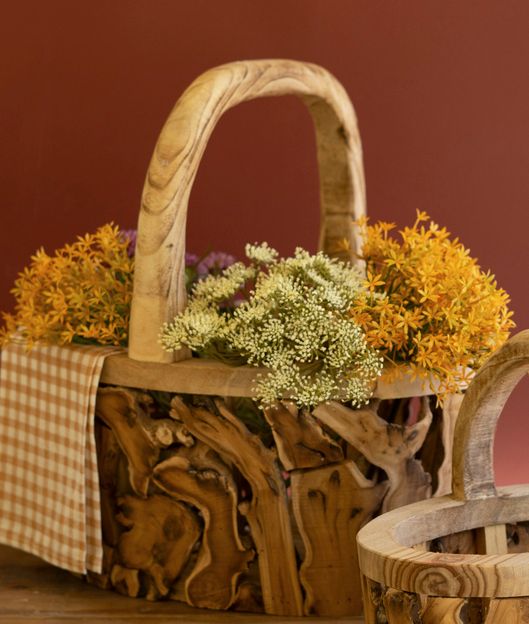 Driftwood Basket w/Handle - Lg