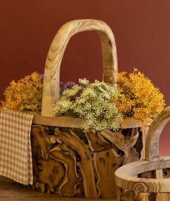 Driftwood Basket w/Handle - Lg