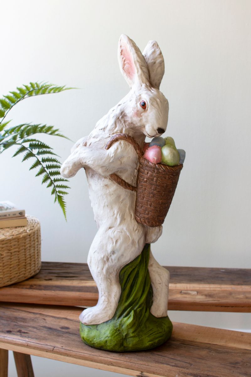Resin Easter Bunny - Basket w/Eggs Resin Easter Bunny - Basket w/Eggs
