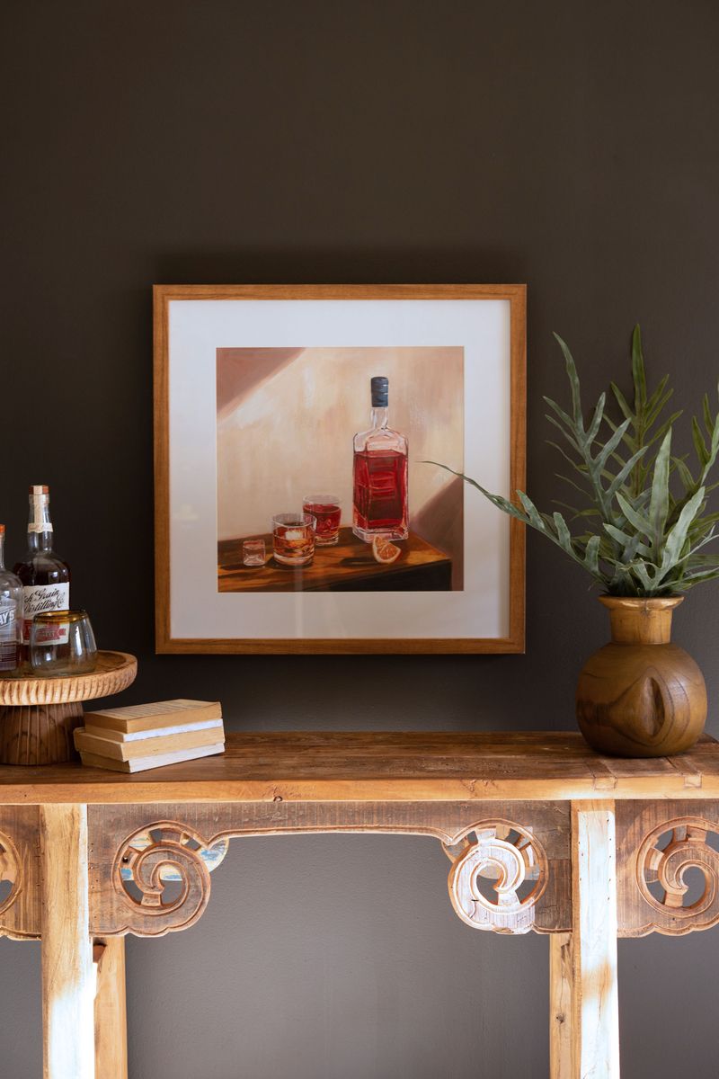 Framed Whiskey Print Under Glass