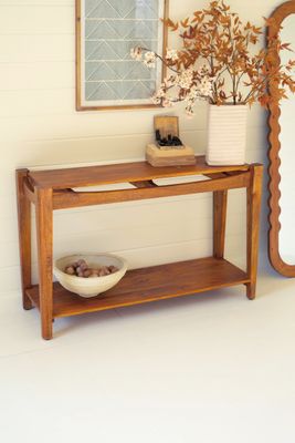 Mango Wood Console Table w/Teak Finish
