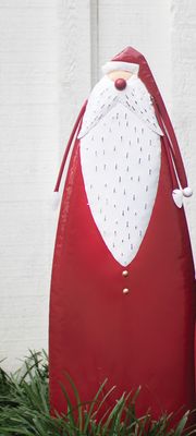 Painted Metal Santa Yard Stake - Lg