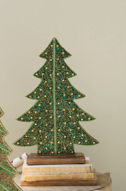 Beaded Wood Christmas Tree - Lg Beaded Wood Christmas Tree - Lg