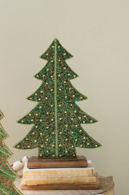Beaded Wood Christmas Tree - Lg