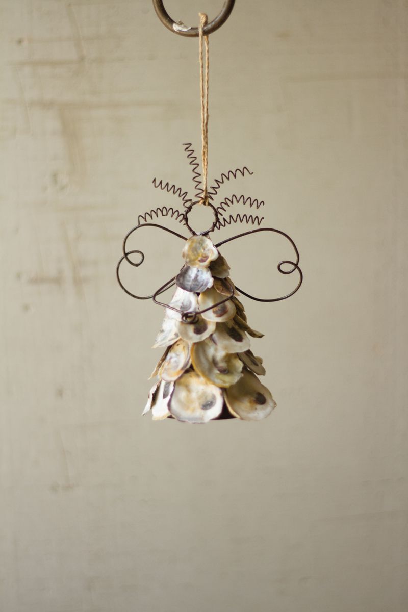 Oyster Shell Angel Ornament