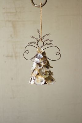 Oyster Shell Angel Ornament