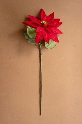 Artificial Red Ponsettia Stem