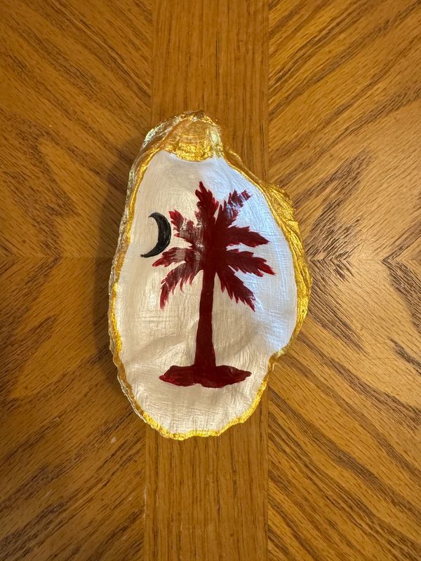Oyster Shell Dish - Hand Painted - USC