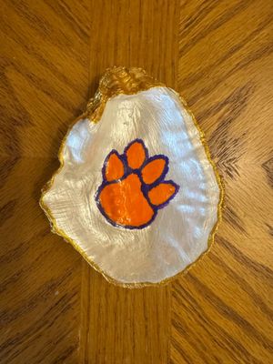 Oyster Shell Dish - Hand Painted - Clemson