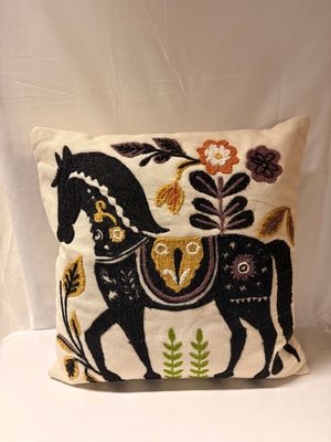 Embroidered Horse Pillow Embroidered Horse Pillow