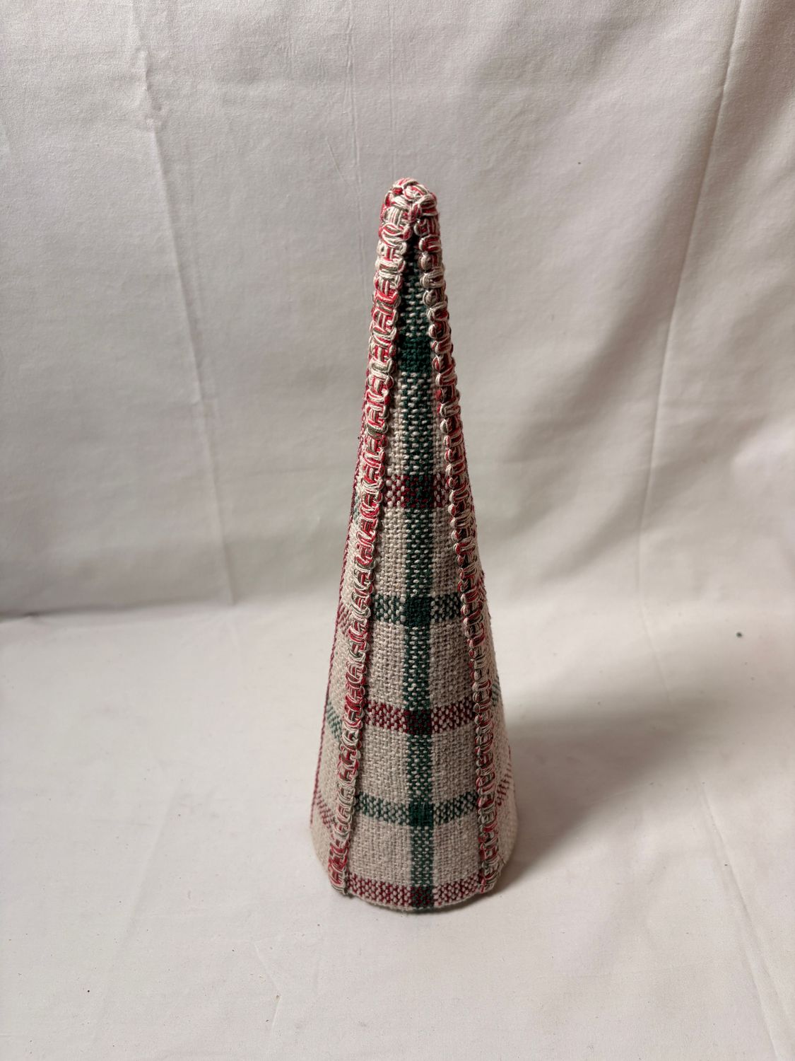 Cotton Plaid Cone Topiary Sm Cotton Plaid Cone Topiary Sm