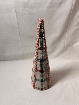 Cotton Plaid Cone Topiary Sm