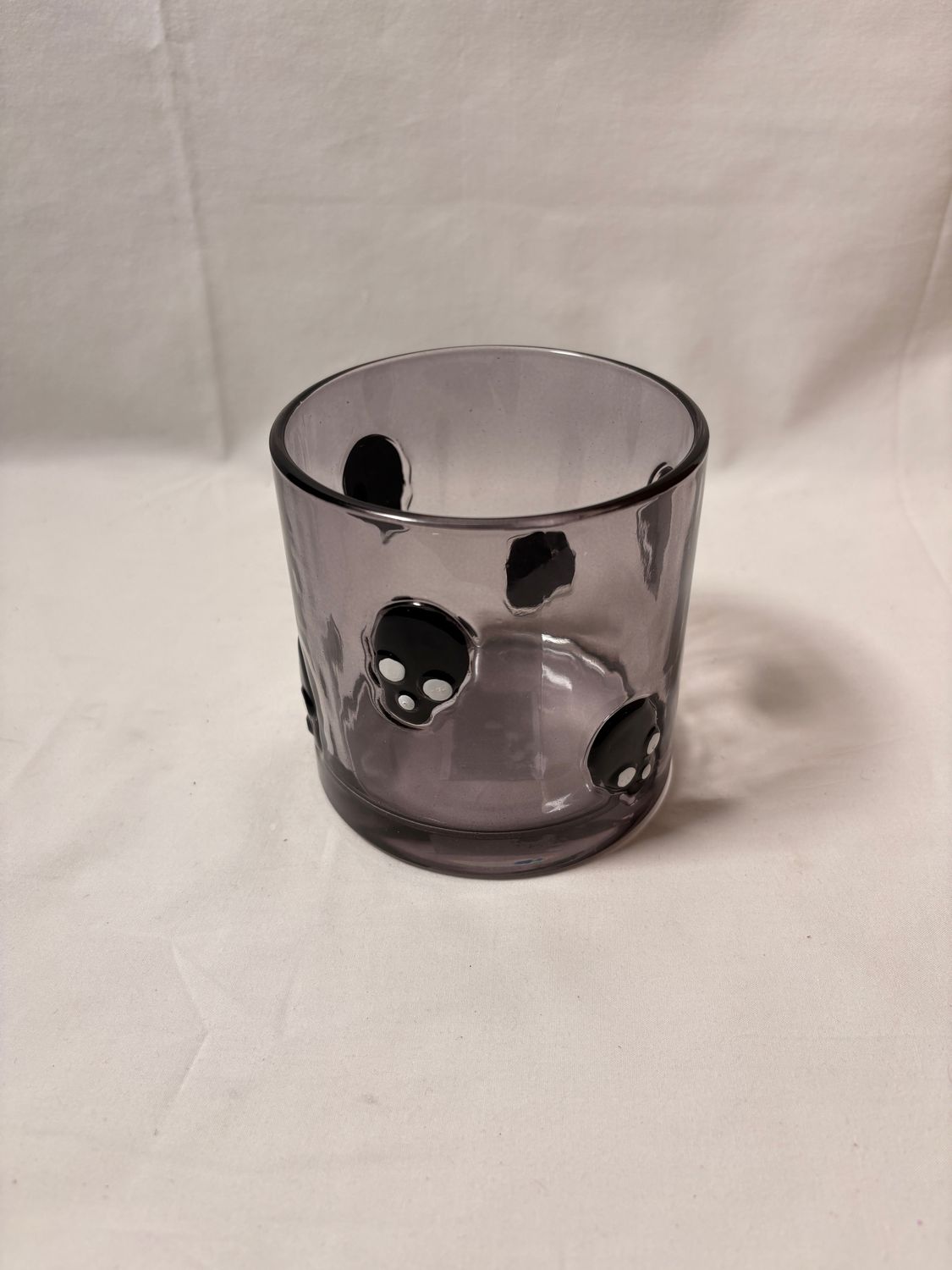 Embossed Halloween Candleholder - Skulls
