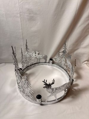 Metal Reindeer Tree Candleholder 10.5" x 12"D Metal Reindeer Tree Candleholder 10.5" x 12"D