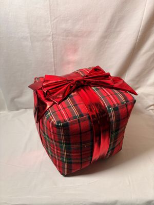 Plush Plaid Gift Box 9.5"