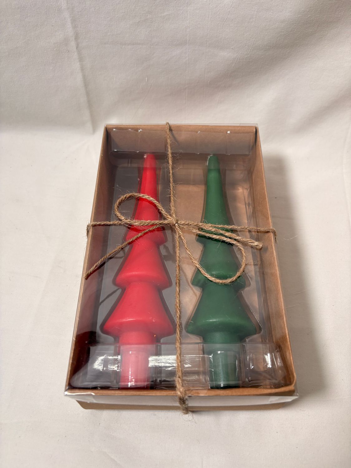 S/2 Red/Green Tree Taper Candles S/2 Red/Green Tree Taper Candles