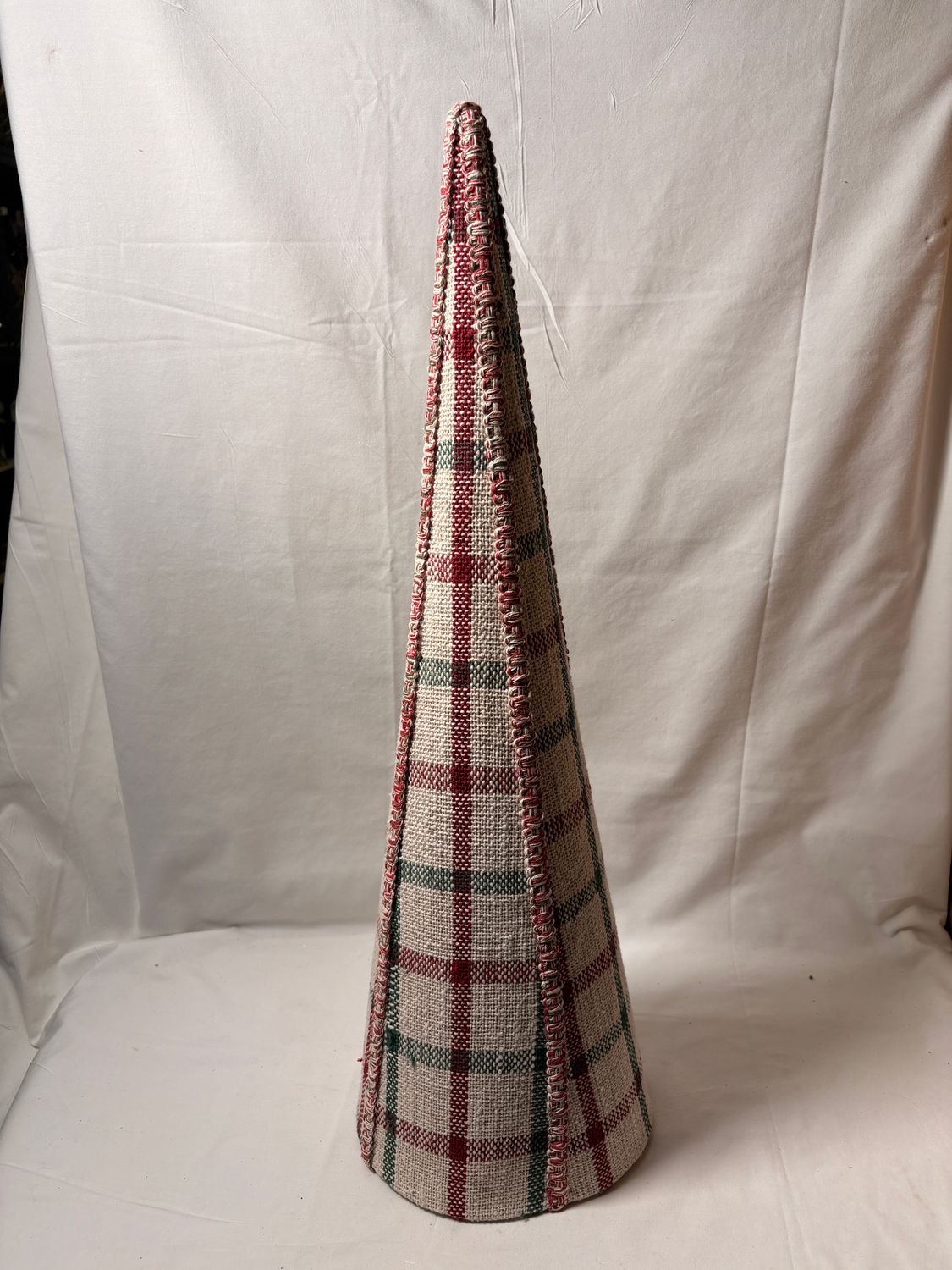Cotton Plaid Cone Topiary Lg Cotton Plaid Cone Topiary Lg