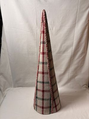 Cotton Plaid Cone Topiary Lg