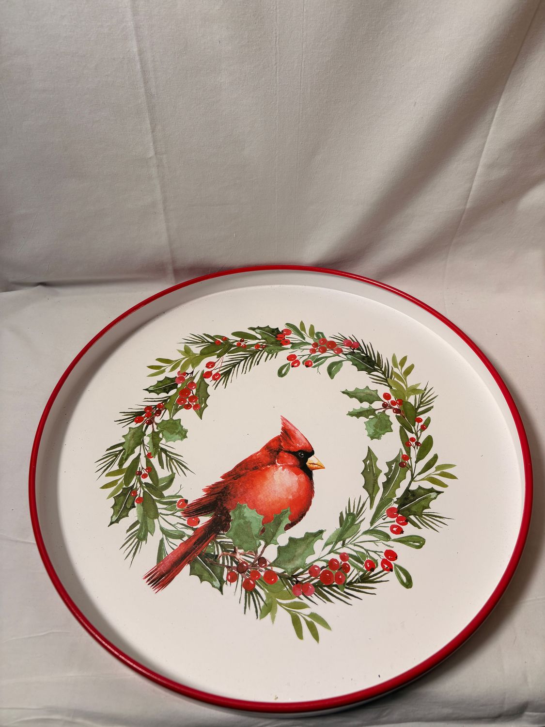 Metal Cardinal Plate 15.5" Metal Cardinal Plate 15.5"