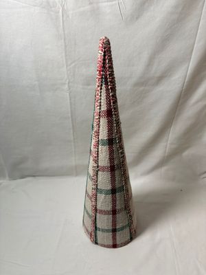 Cotton Plaid Cone Topiary Med